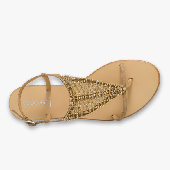 Nu-pieds avec bijou sur l’avant du pied ROSALINA, Bocage Nu-pieds avec bijou sur l'avant du pied ROSALINA, Bocage