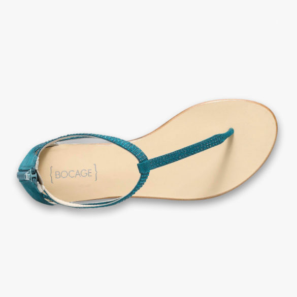 Nu-pieds avec finitions strass, Bocage Nu-pieds avec finitions strass, Bocage