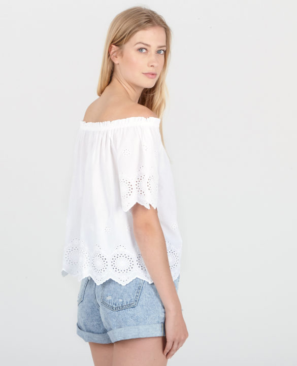 Blouse brodée à col Bardot, Pimkie Blouse brodée à col Bardot, Pimkie
